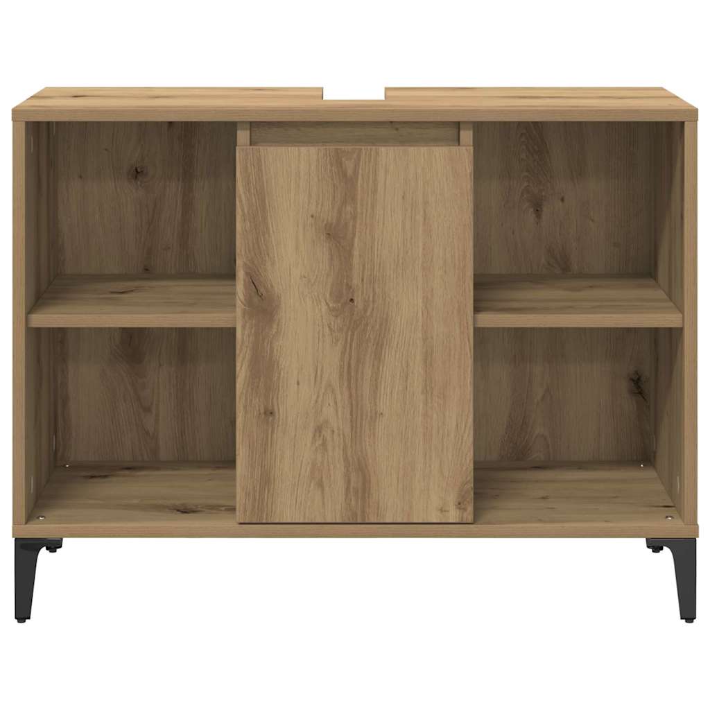 3-tlg. Badmöbel-Set Räuchereiche Holzwerkstoff