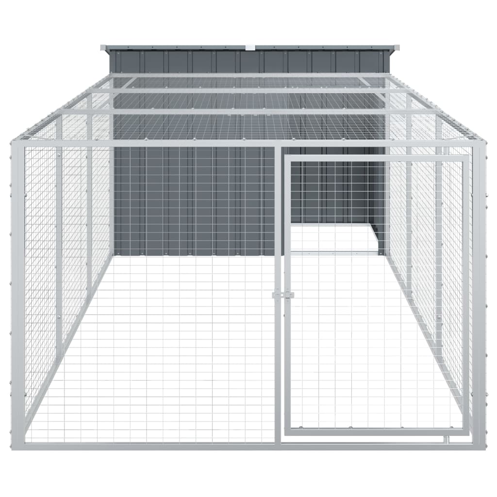 Hundehütte mit Dach Anthrazit 153x91x110 cm Verzinkter Stahl