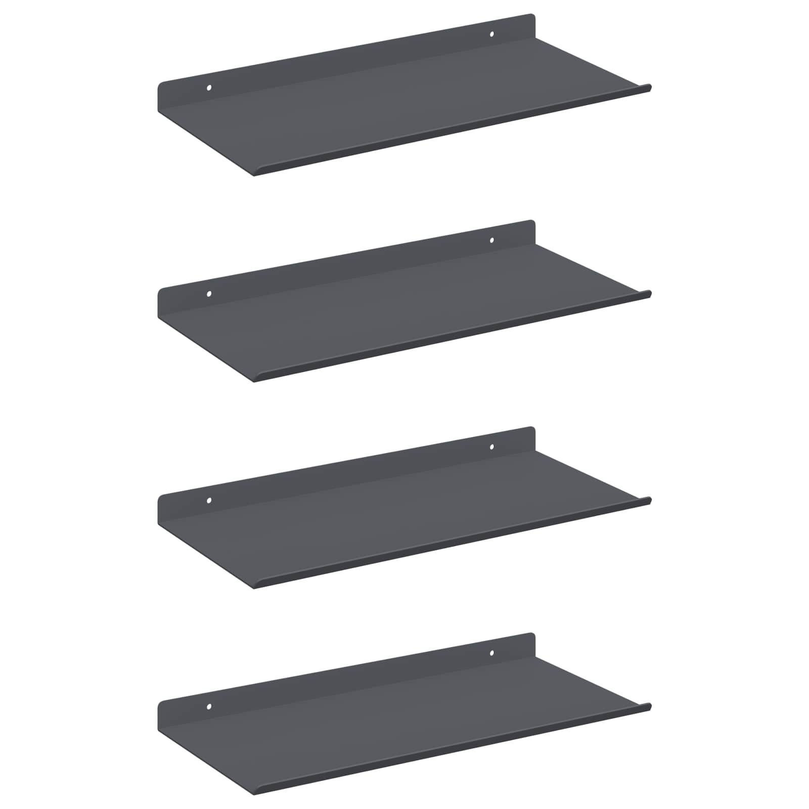 Schwebendes Regal 3 pcs Schwarz 40 x 9 x 2,5 cm Stahl