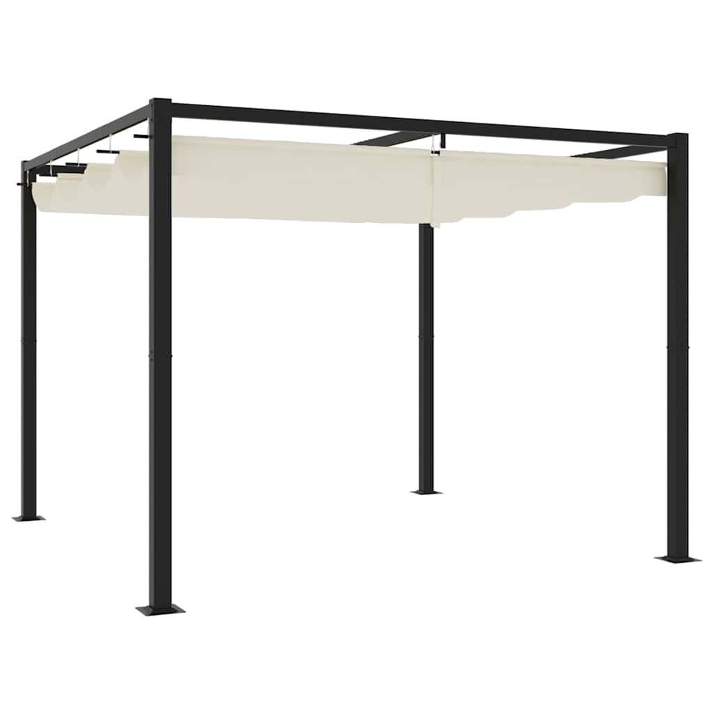 Pavillon mit Netzwände Creme 3x3 m Stahl