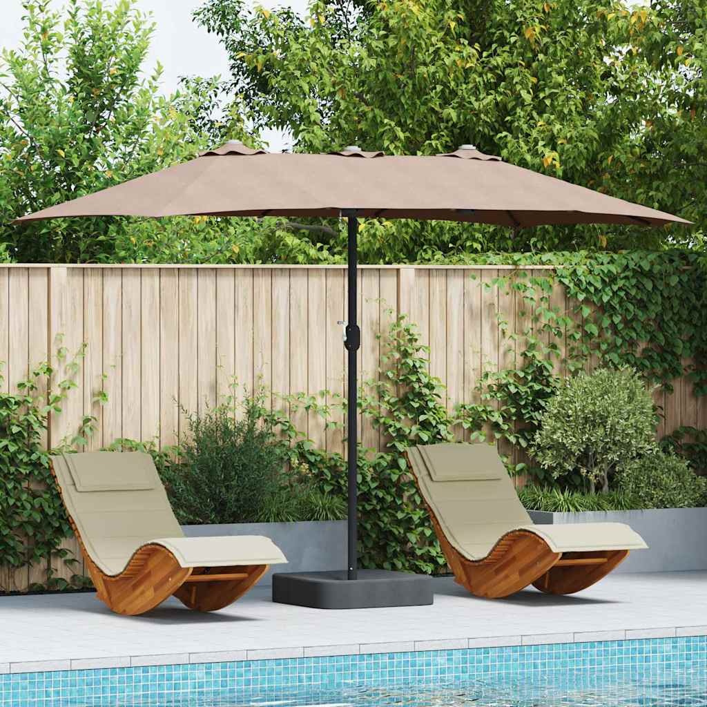 Garten-Sonnenschirm Sand 385 x 209 x 244 cm Polyester und Stahl