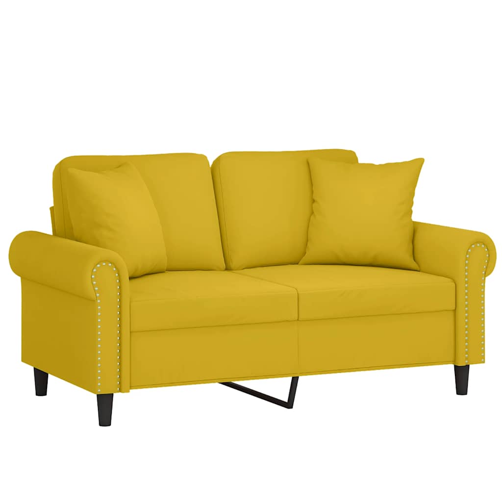 2-Sitzer-Sofa mit Zierkissen Dunkelgrün 120 cm Samt