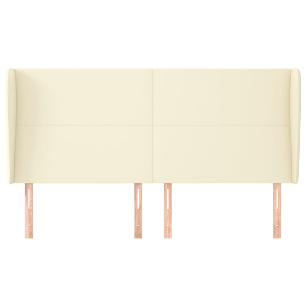 Kopfteil mit Ohren Creme 83x23x78/88 cm Kunstleder