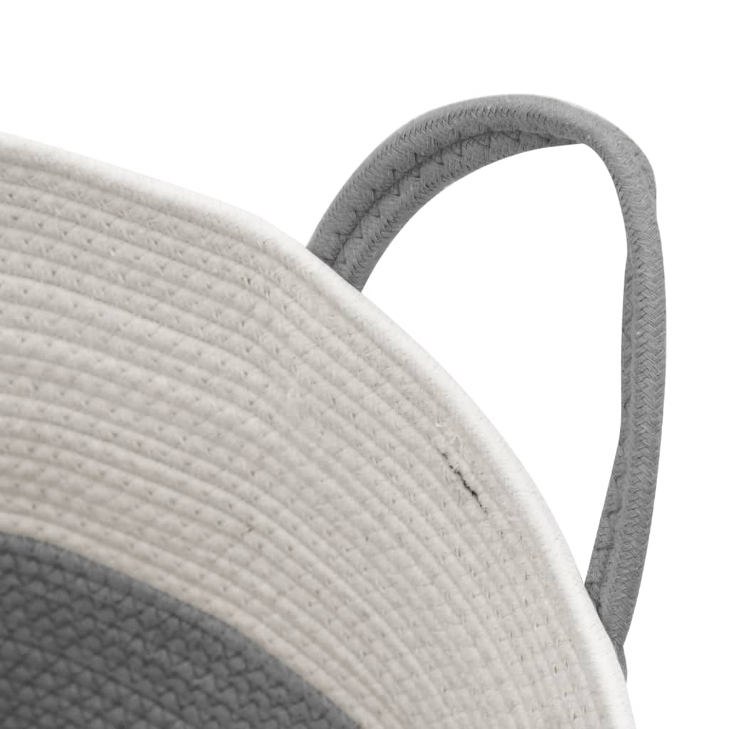 Aufbewahrungskorb Grau und Weiß Ø38x46 cm Baumwolle