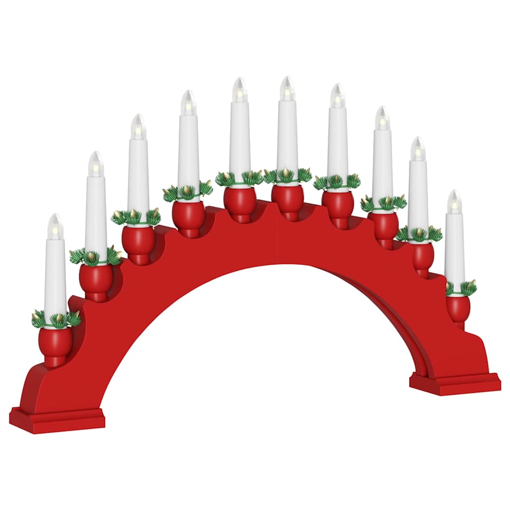 Weihnachtskerzenbogen mit 10 LED Kerzen Braun 47 x 5 x 29 cm