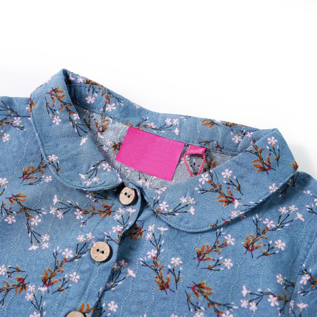 Kinderkleid mit Langen Ärmeln Petrolblau 92