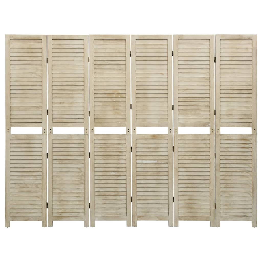 4-tlg. Raumteiler 140x165 cm Massivholz Paulownia
