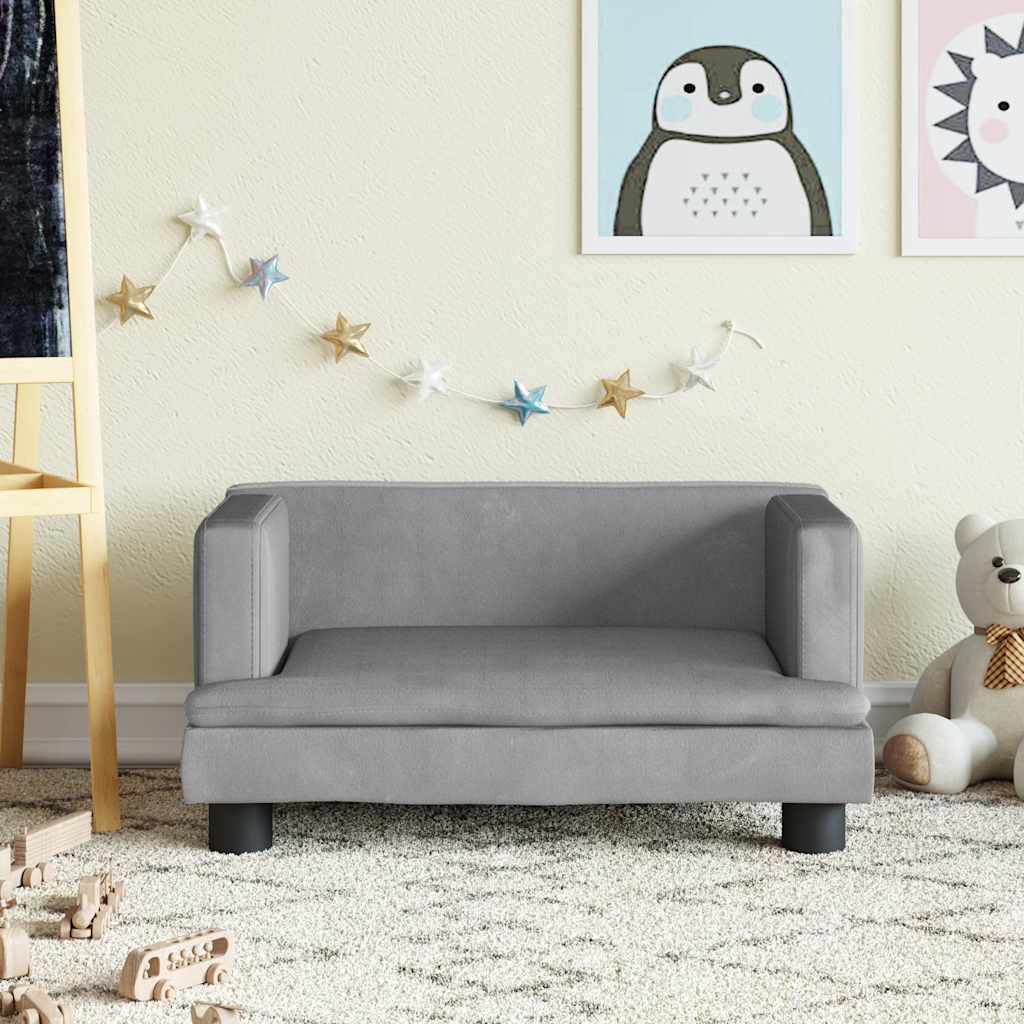 Kindersofa Blau 80x45x30 cm Samt