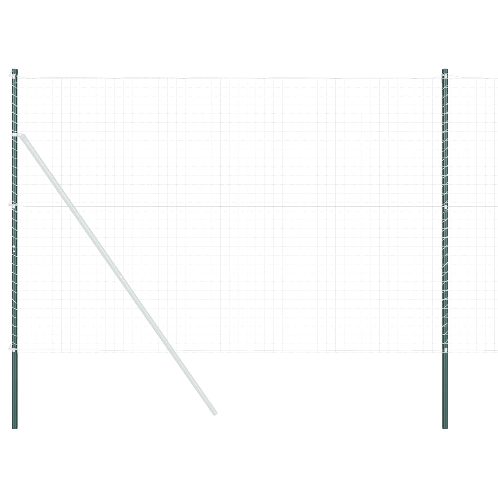 Zaunpfosten 2 pcs Grün 50 cm Pulverbeschichteter Stahl