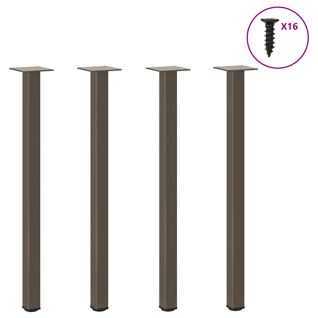 Bartischbeine 4 Stk. Schwarz 100-102 cm Stahl