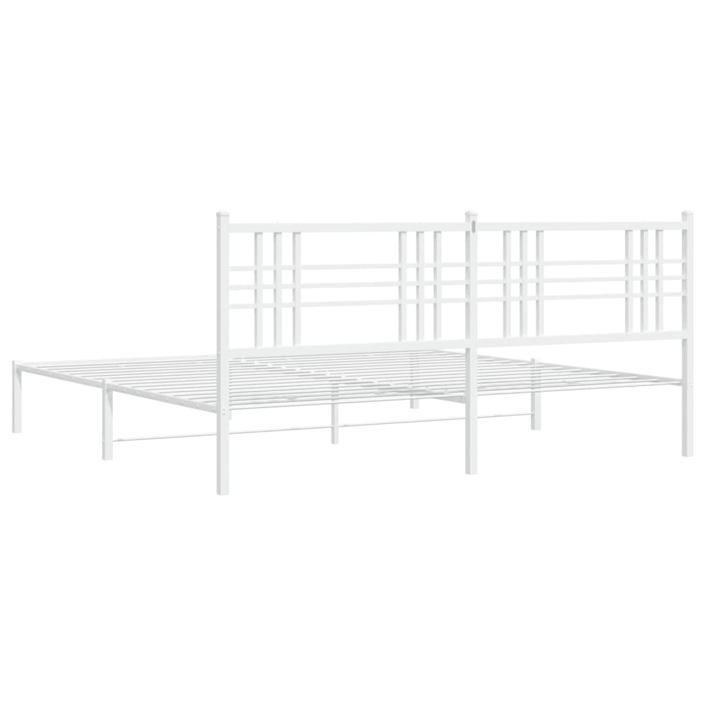 Bettgestell mit Kopf- und Fußteil Metall Schwarz 90x200 cm