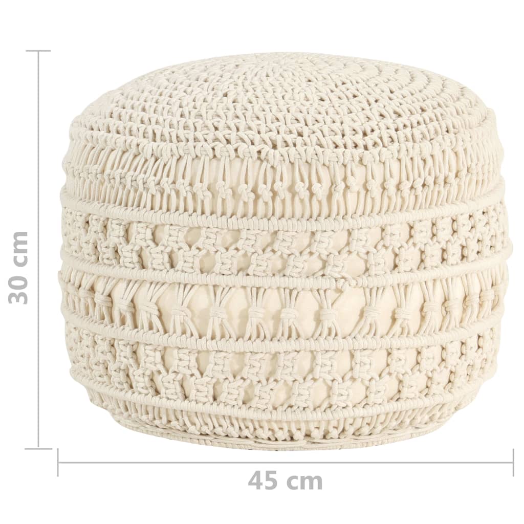 Makramee Sitzpuff Handgefertigt 45x30 cm Baumwolle