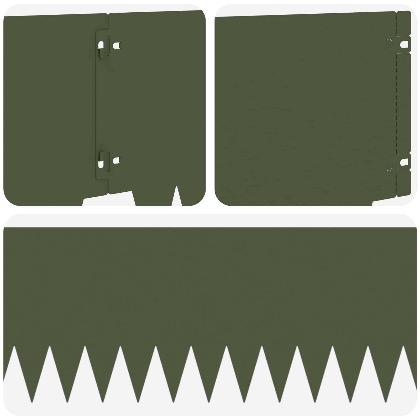 Raseneinfassung 10 pcs Länge Höhe 103 x 15 cm Stahl Schwarz