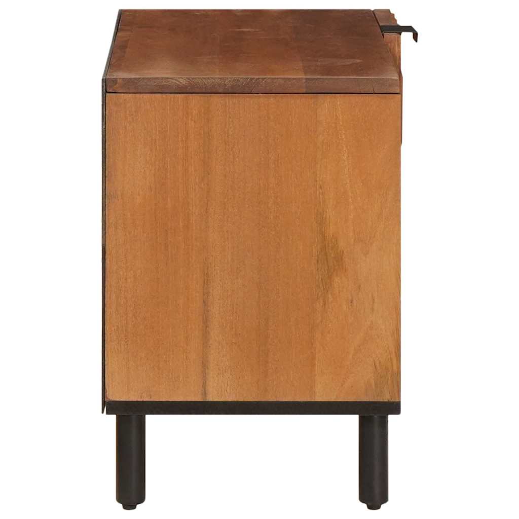 TV-Schränk mit Tür Weiße gewaschene Oberfläche 80 x 33 x 46 cm