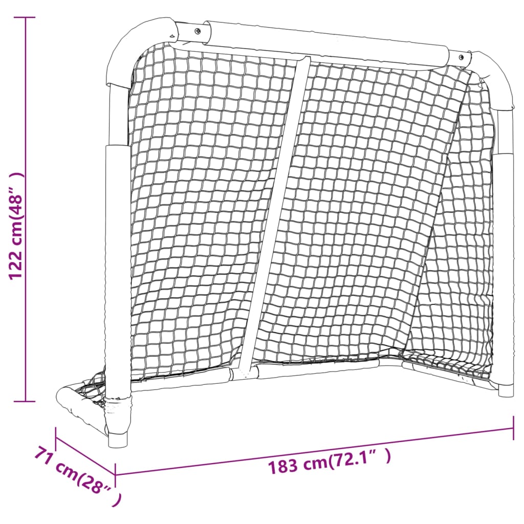 Hockeytor mit Netz Rot & Weiß 153x60x118 cm Stahl & Polyester