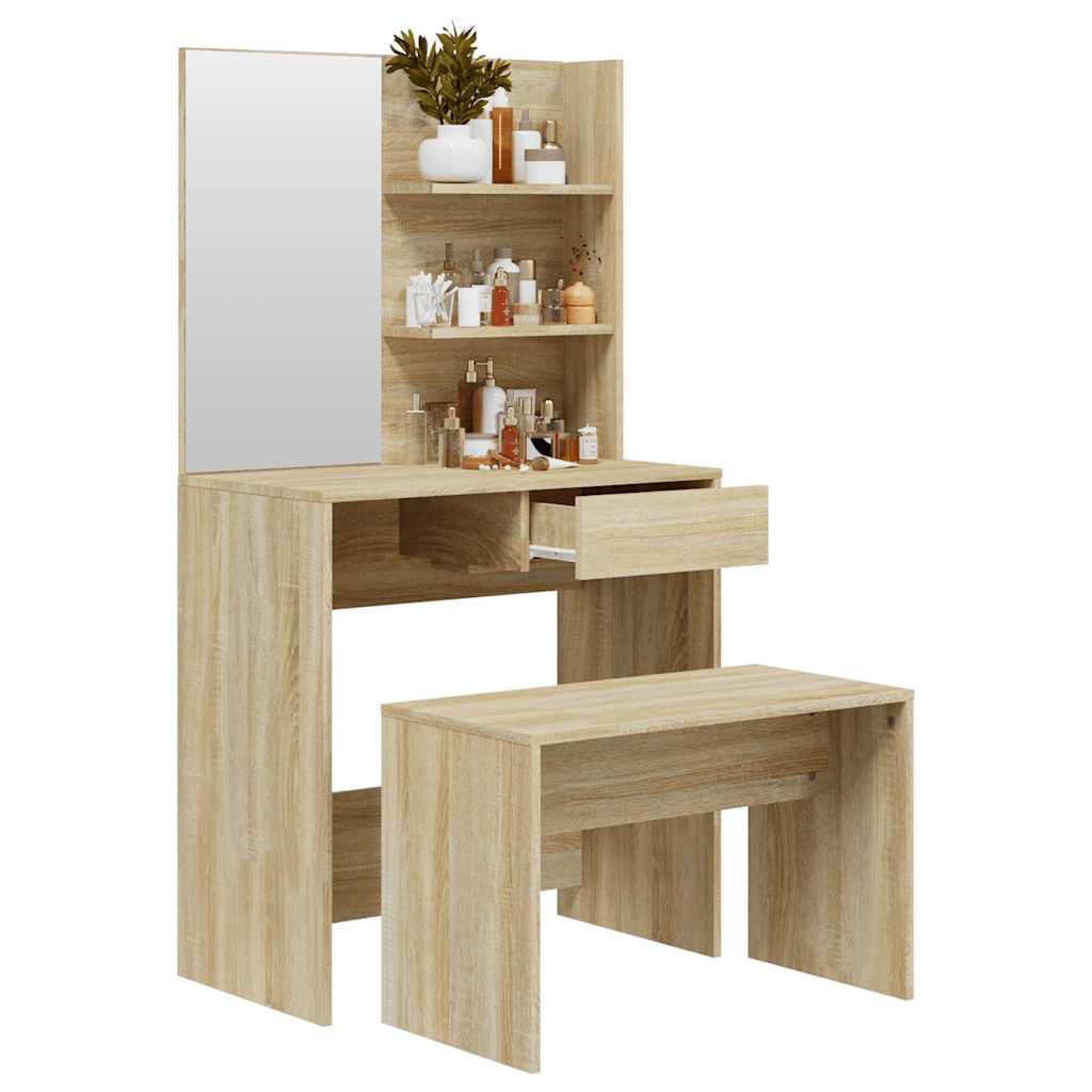 Schminktisch-Set Weiß 74,5x40x141 cm