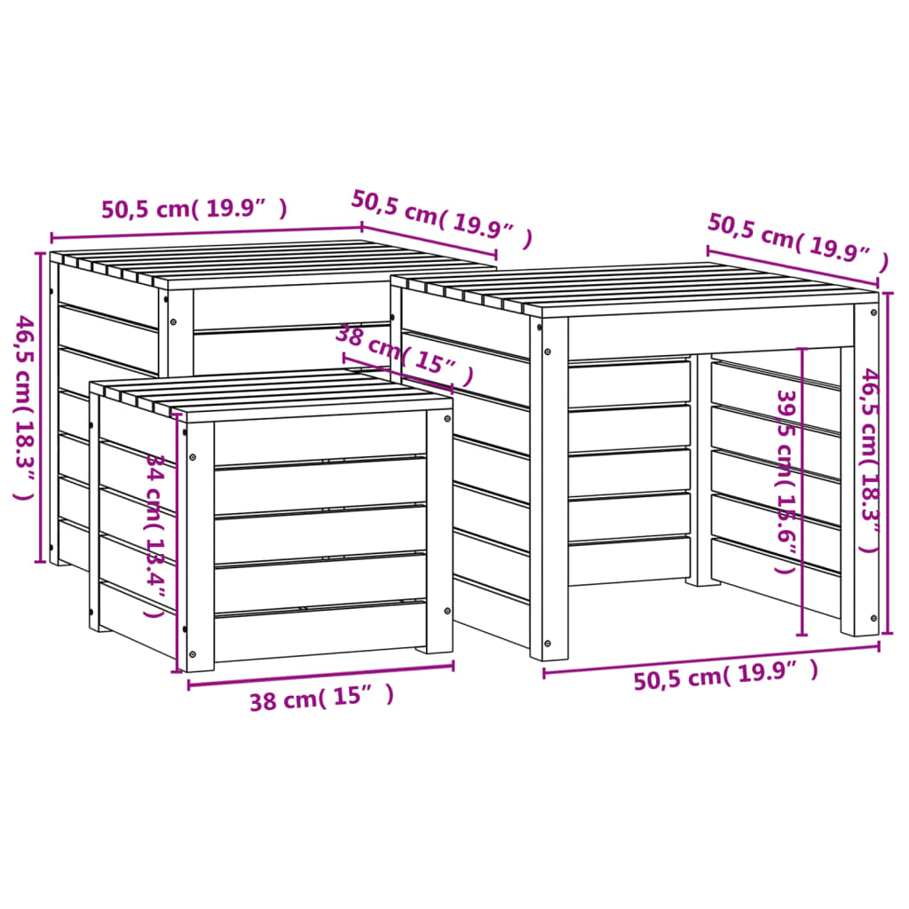 Gartenbox 101x50,5x46,5 cm Massivholz Kiefer