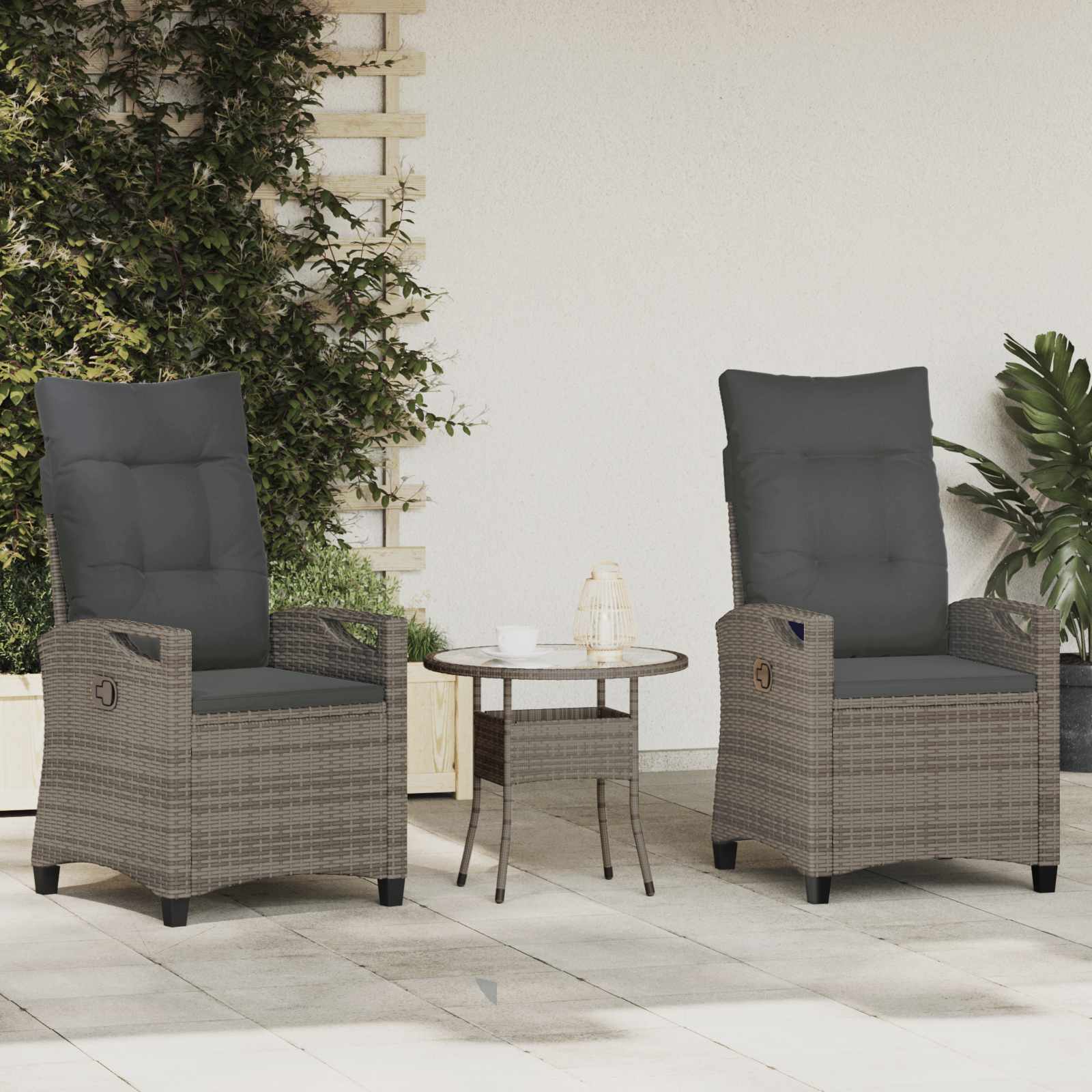 Gartenstuhl 2 pcs Schwarz 56 x 64 x 94 cm Stahl und Polyester