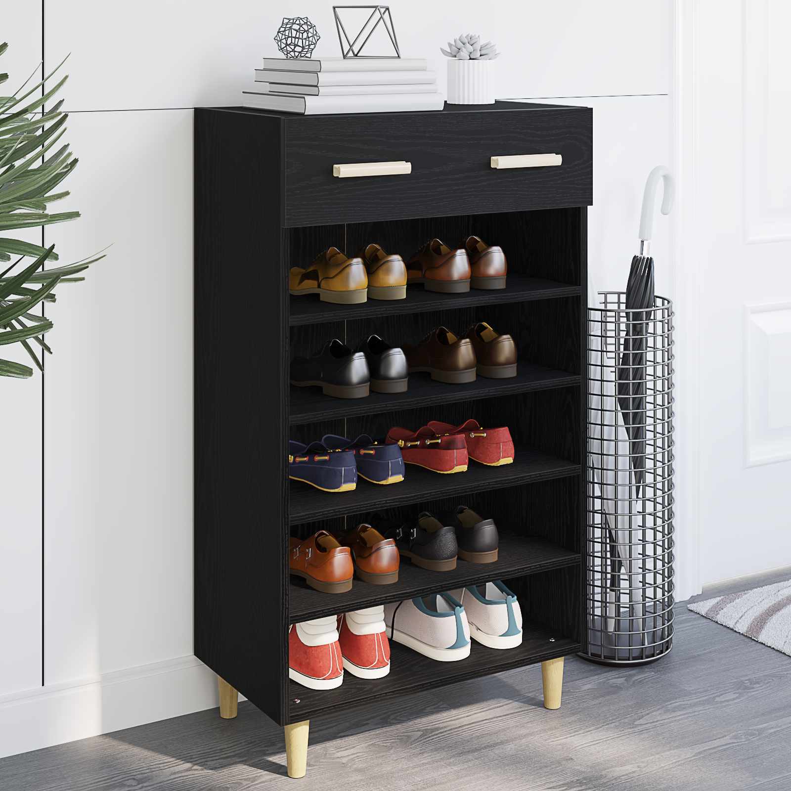 Schuhschrank mit Regal Altholz 60 x 35 x 105 cm Holzwerkstoff