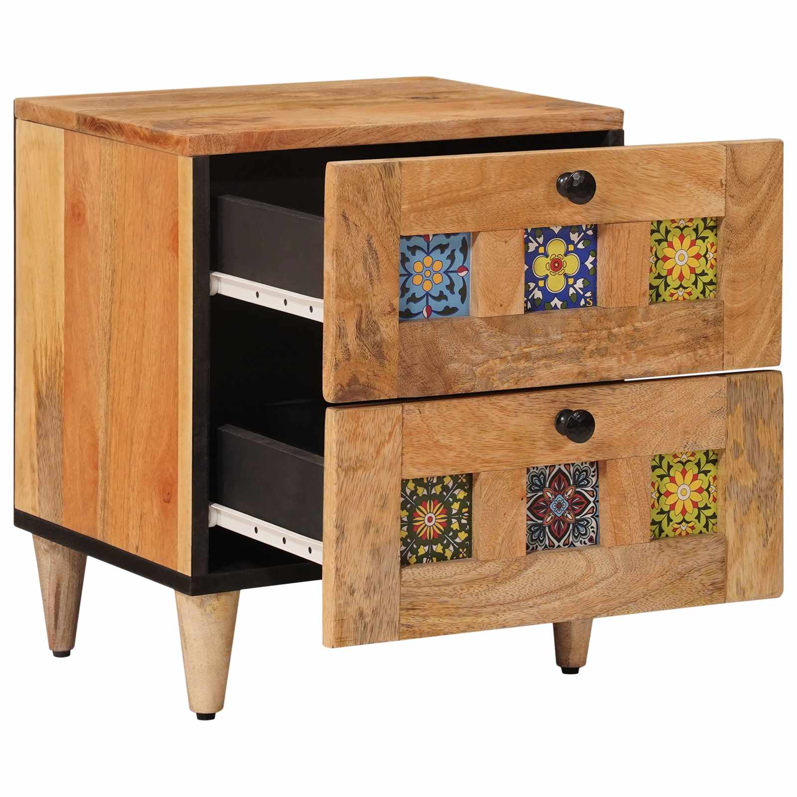 Nachttisch Braun 40 x 33 x 46 cm Massivholz Mango