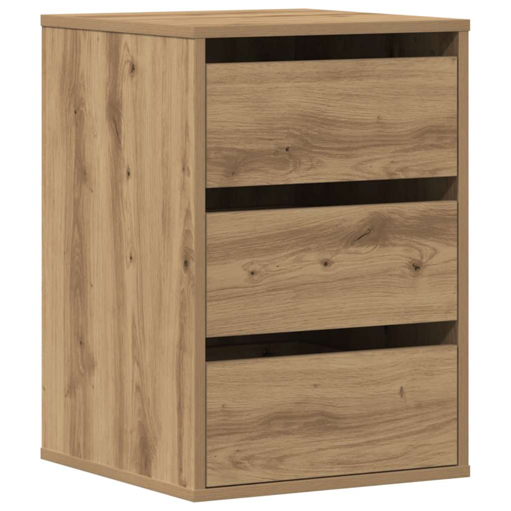 Schubladenschrank Schwarz Eichen-Optik 41 x 40 x 58 cm