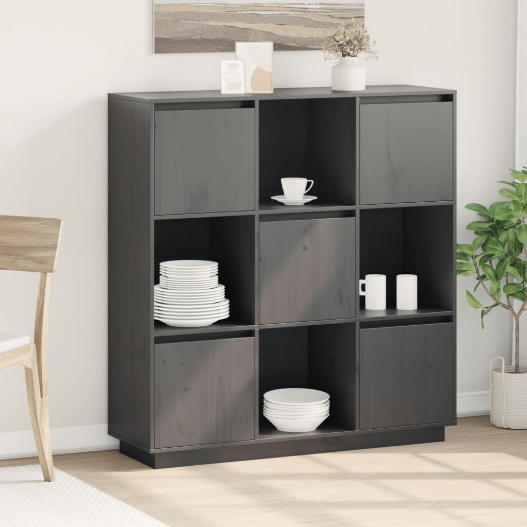 Highboard 110,5x35x117 cm Massivholz Kiefer