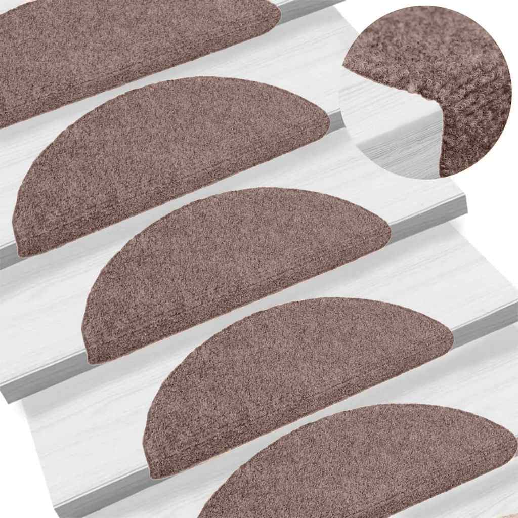 Stufenmatten Selbstklebend 15 Stk. 56x17x3 cm Hellbraun Halbrund