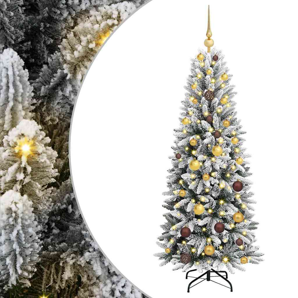 Künstlicher Weihnachtsbaum mit 150 LEDs mit Ständer Weiß 120 cm