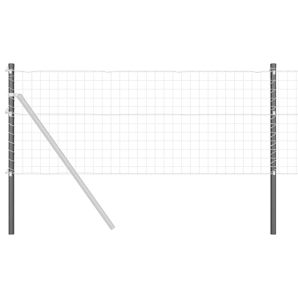 Zaunpfosten 2 pcs Grün 50 cm Pulverbeschichteter Stahl
