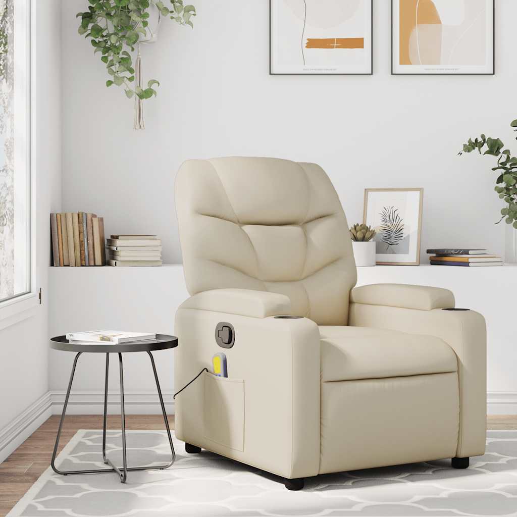 Massage-Relaxsessel, Kunstleder, Schwarz