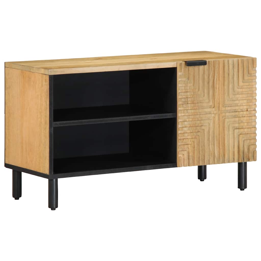 TV-Schränk mit Regal Braun 80 x 33 x 46 cm Massivholz Mango
