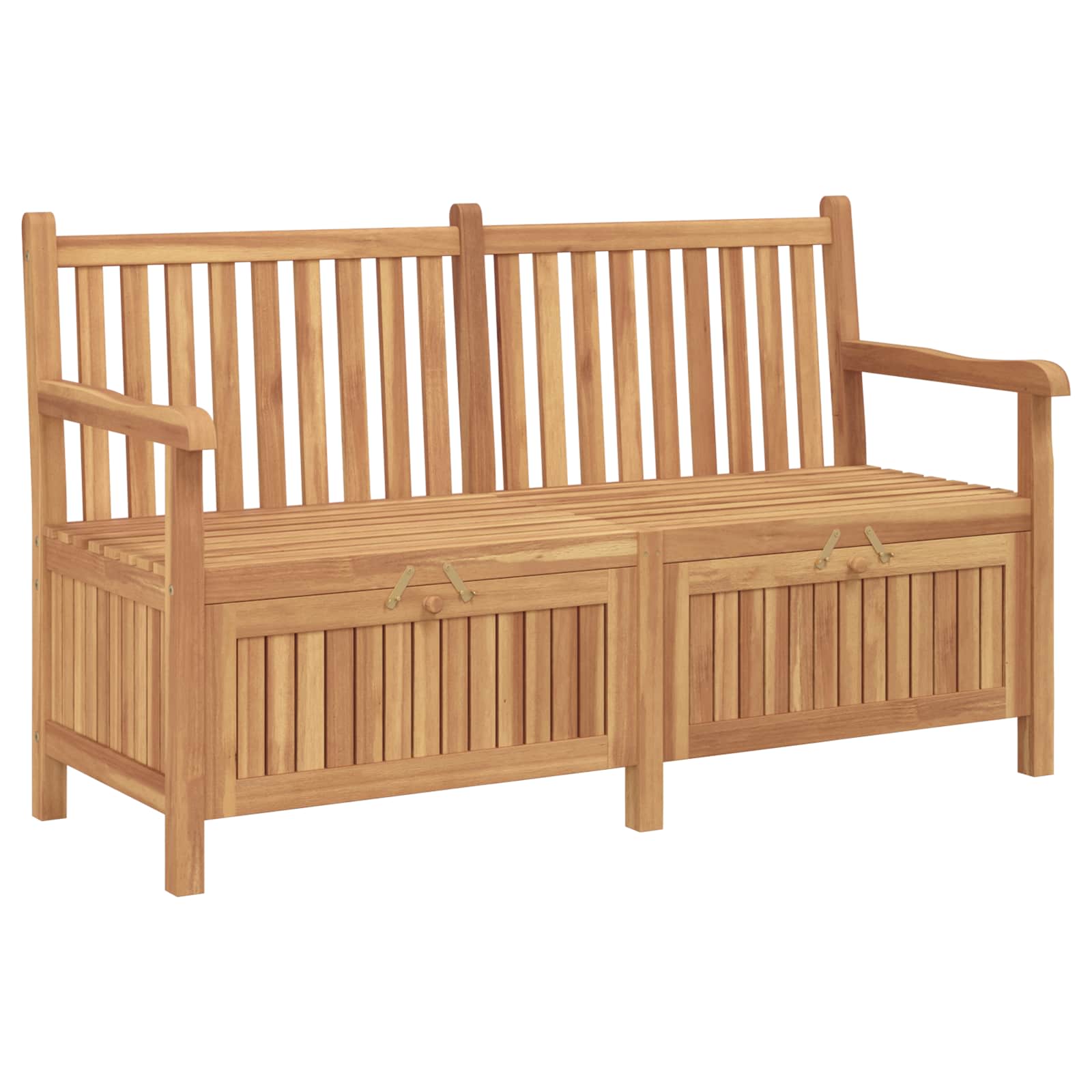 Gartenbank mit Speicher 114 x 60 x 90 cm Massivholz Teak