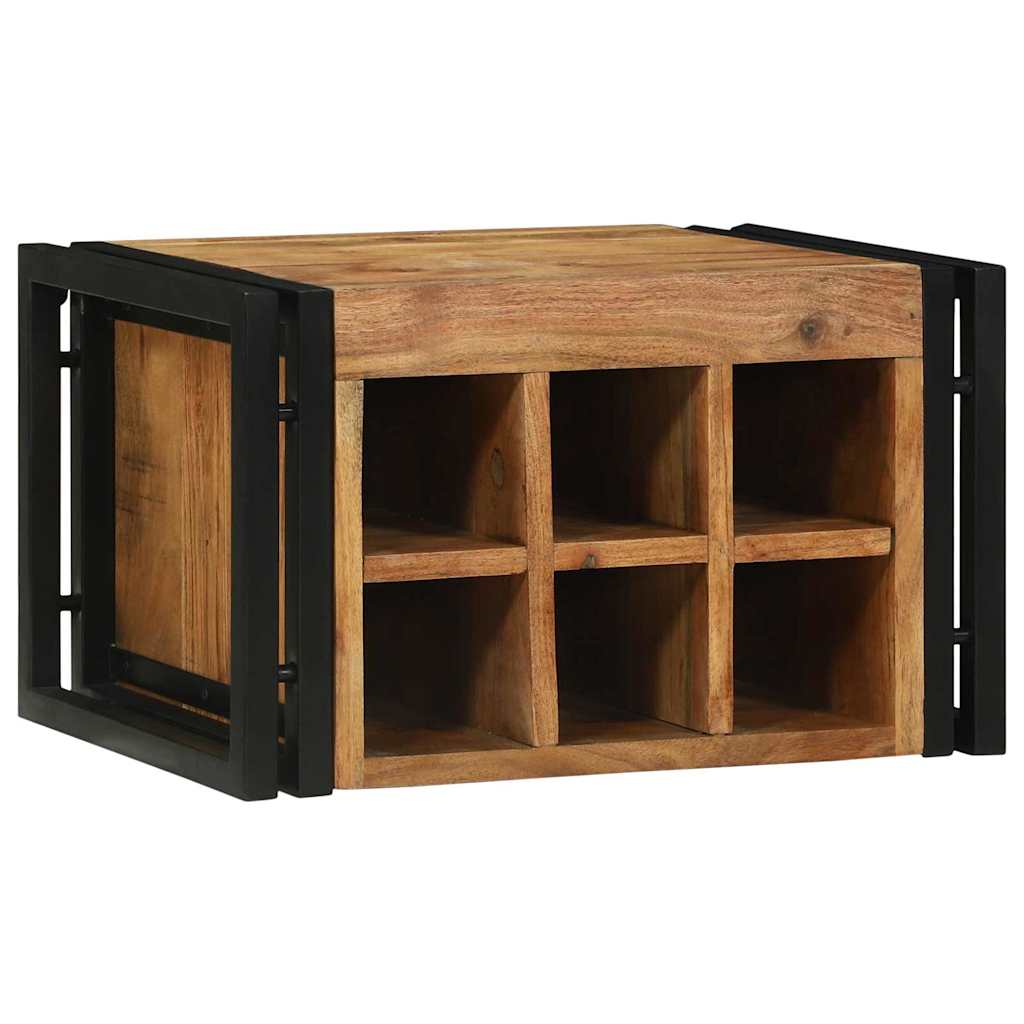 Weinregal Braun und Schwarz 35 x 35 x 39 cm Massivholz Mango