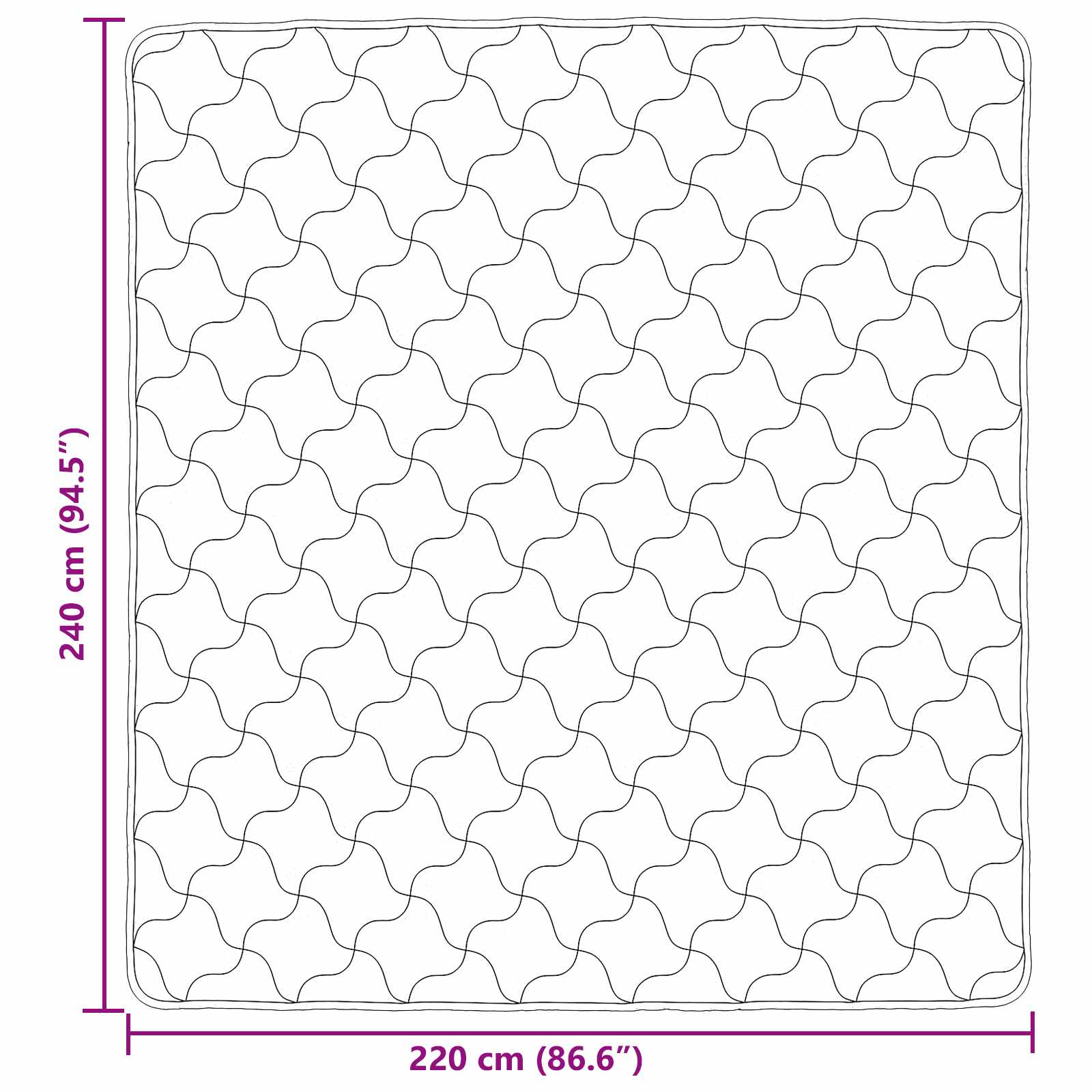 Ganzjahresbettdecke Gepolstert Anthrazit 135 x 200 cm
