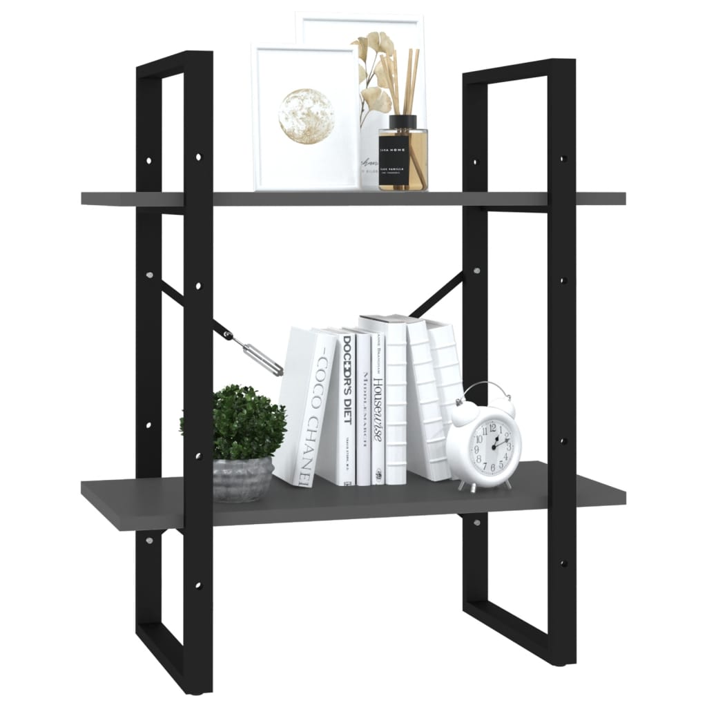 Bücherregal 2 Fächer Weiß 60x30x70 cm Holzwerkstoff