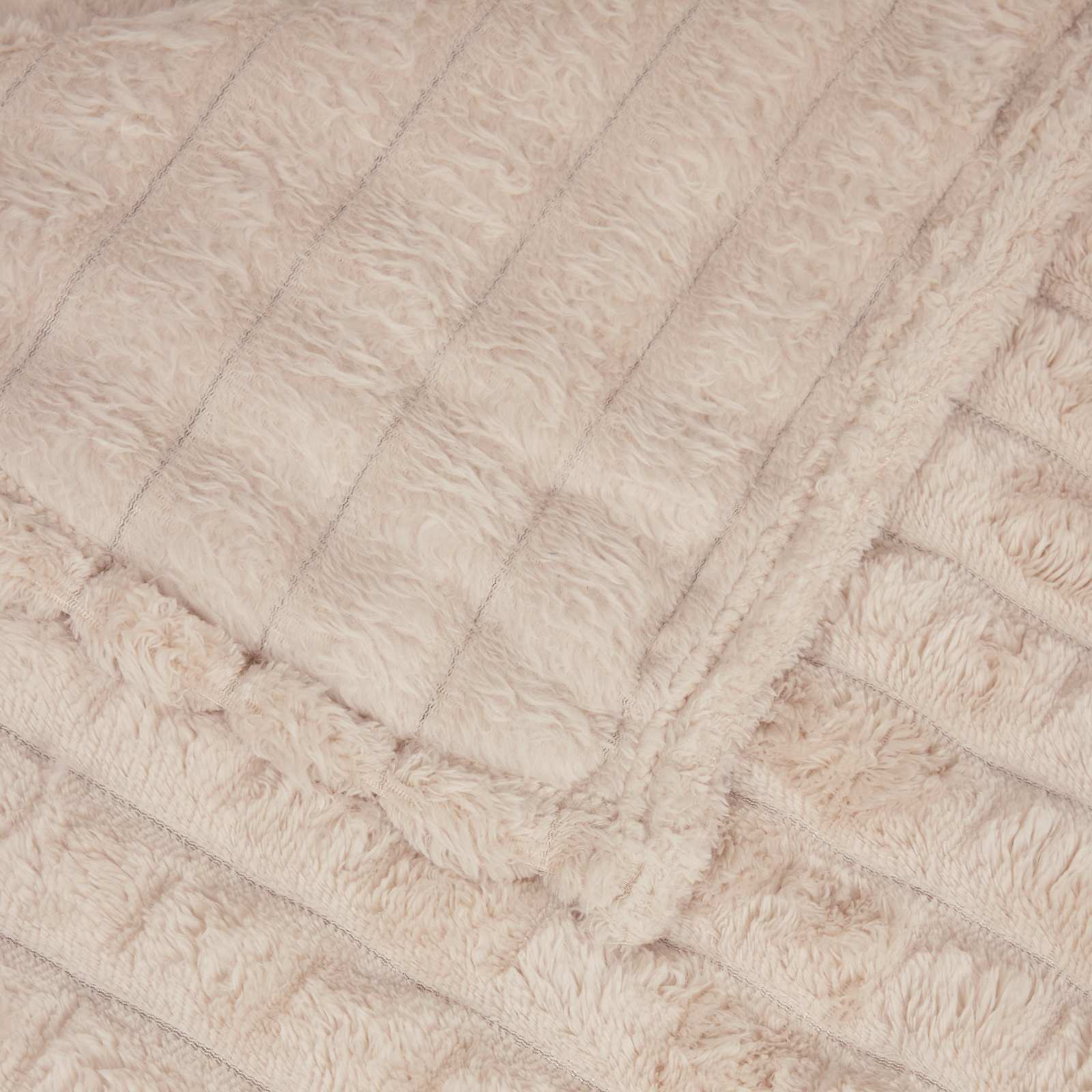 Überwurfdecke Beige 150 x 130 cm Fleece