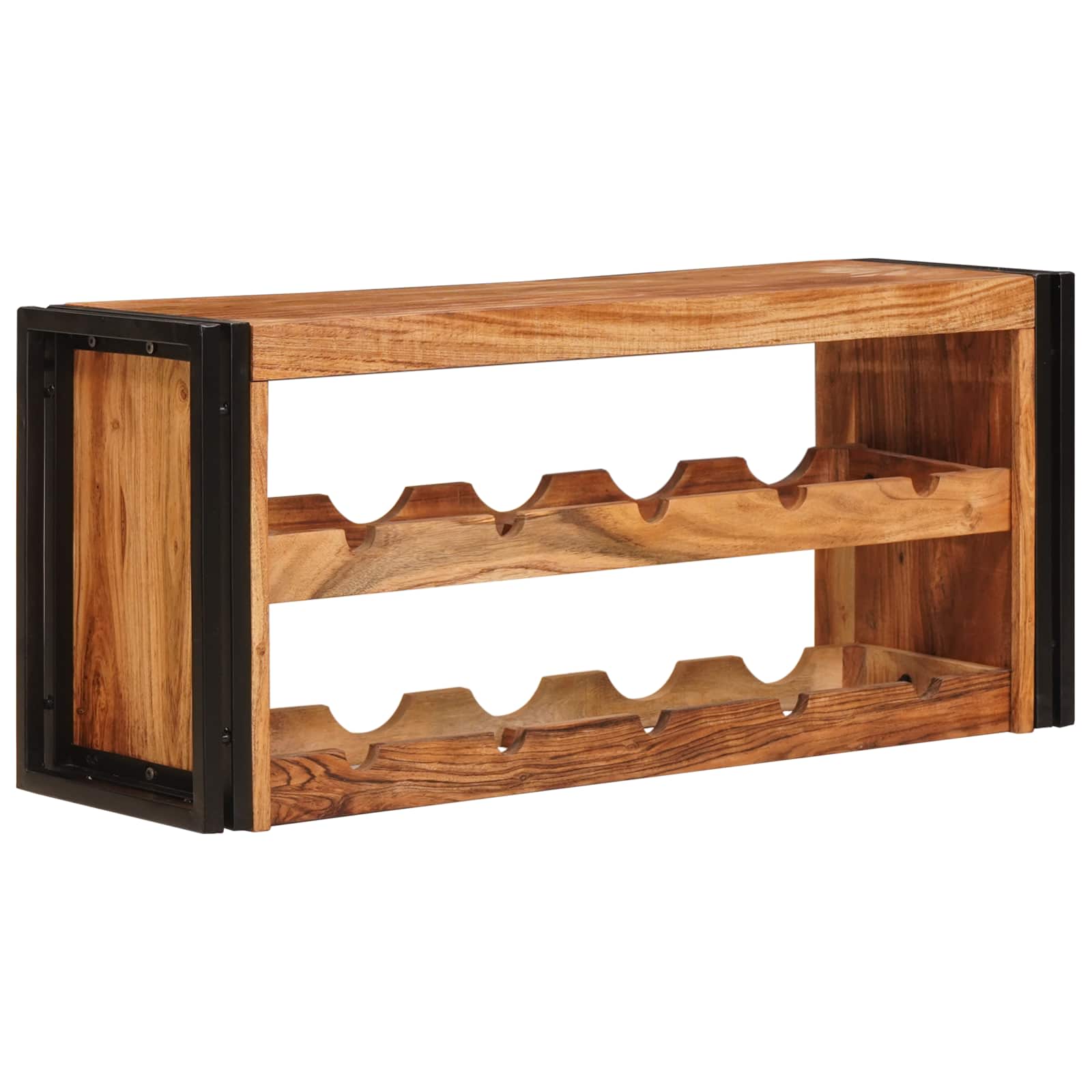 Weinregal Braun 60 x 45 x 33 cm Massives grobes Mangoholz