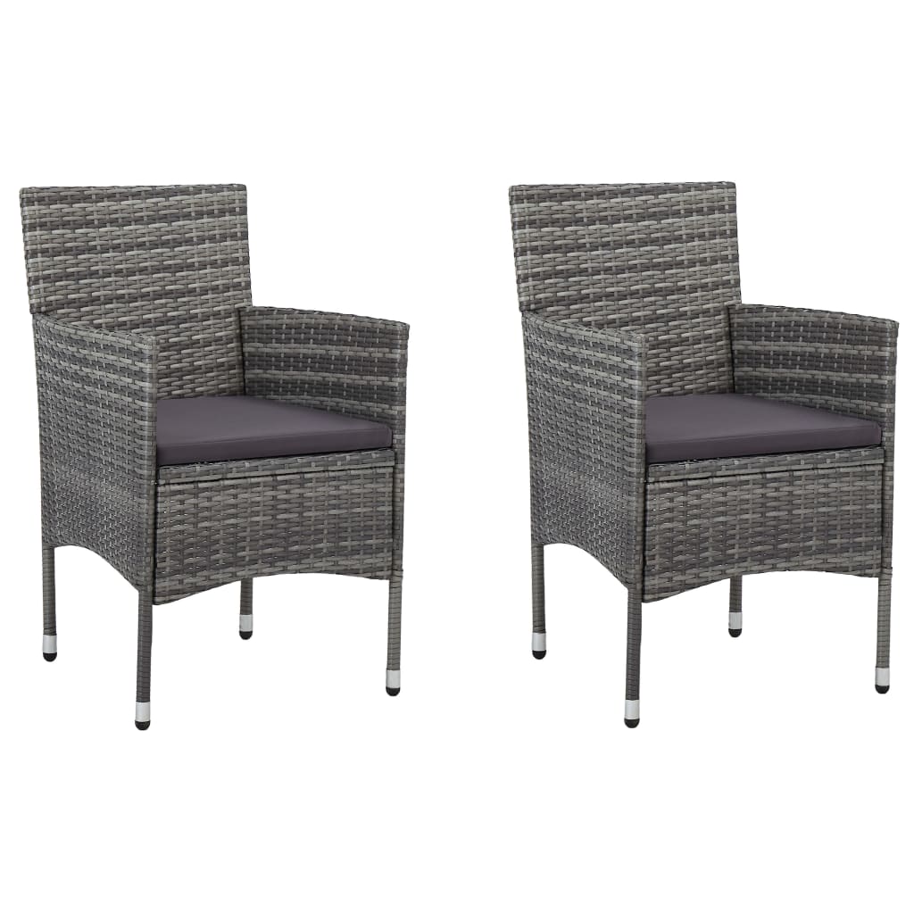 Garten-Essstühle 2 Stk. Poly Rattan Beige