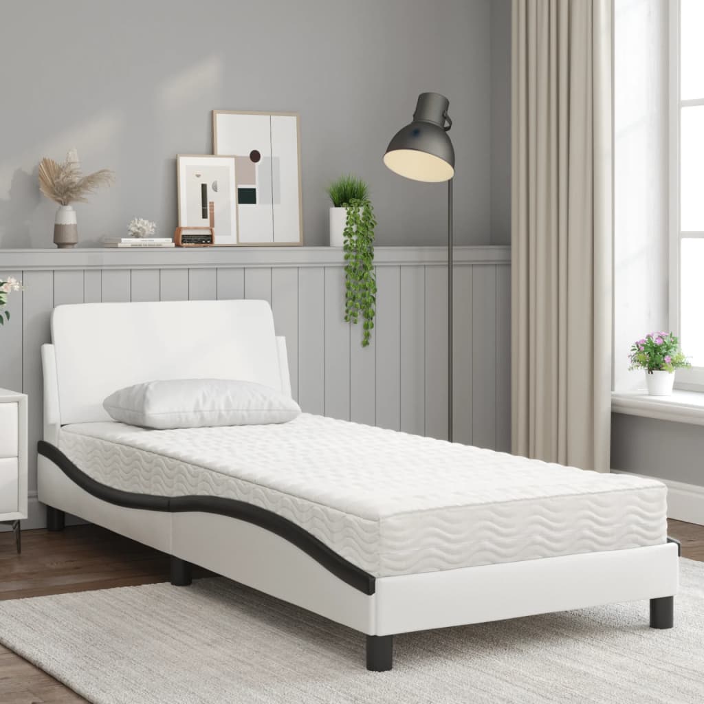 Bett mit Matratze "Dover" Schwarz 80x200 cm Kunstleder