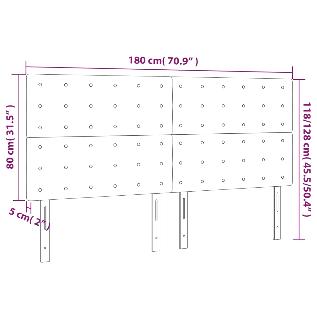 Kopfteil Hellgrau 80x5x118/128 cm Stoff