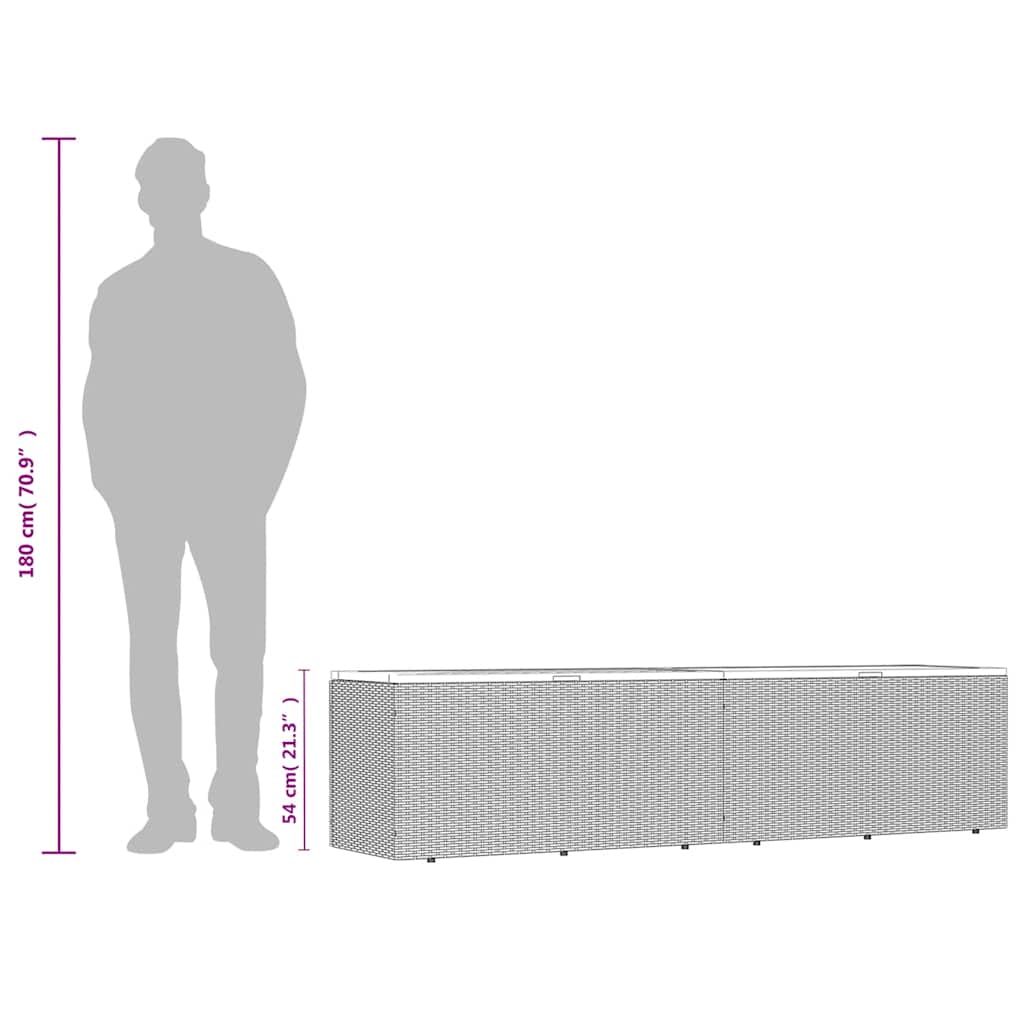 Gartentruhe Schwarz 110x50x54 cm Poly Rattan Akazienholz