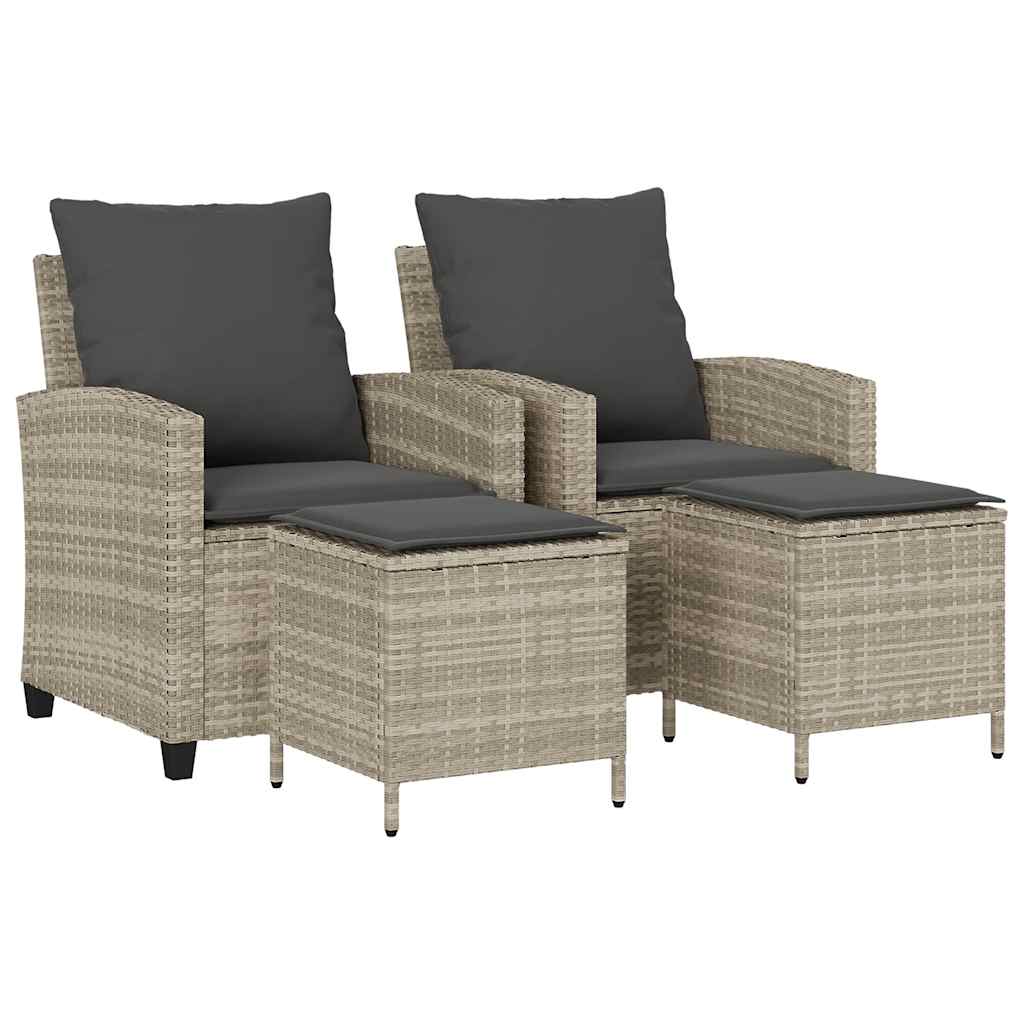 4-tlg. Garten-Sofagarnitur mit Kissen Schwarz Poly Rattan