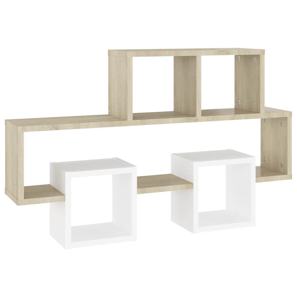 Wandregal in Autoform Weiß 82x15x51 cm Holzwerkstoff