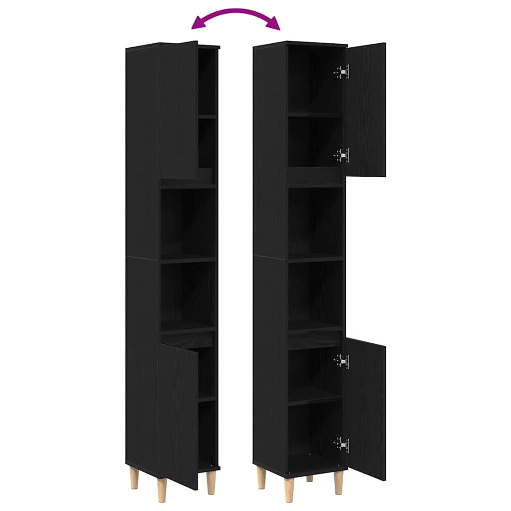 Badschrank Weiß 30x30x190 cm Holzwerkstoff