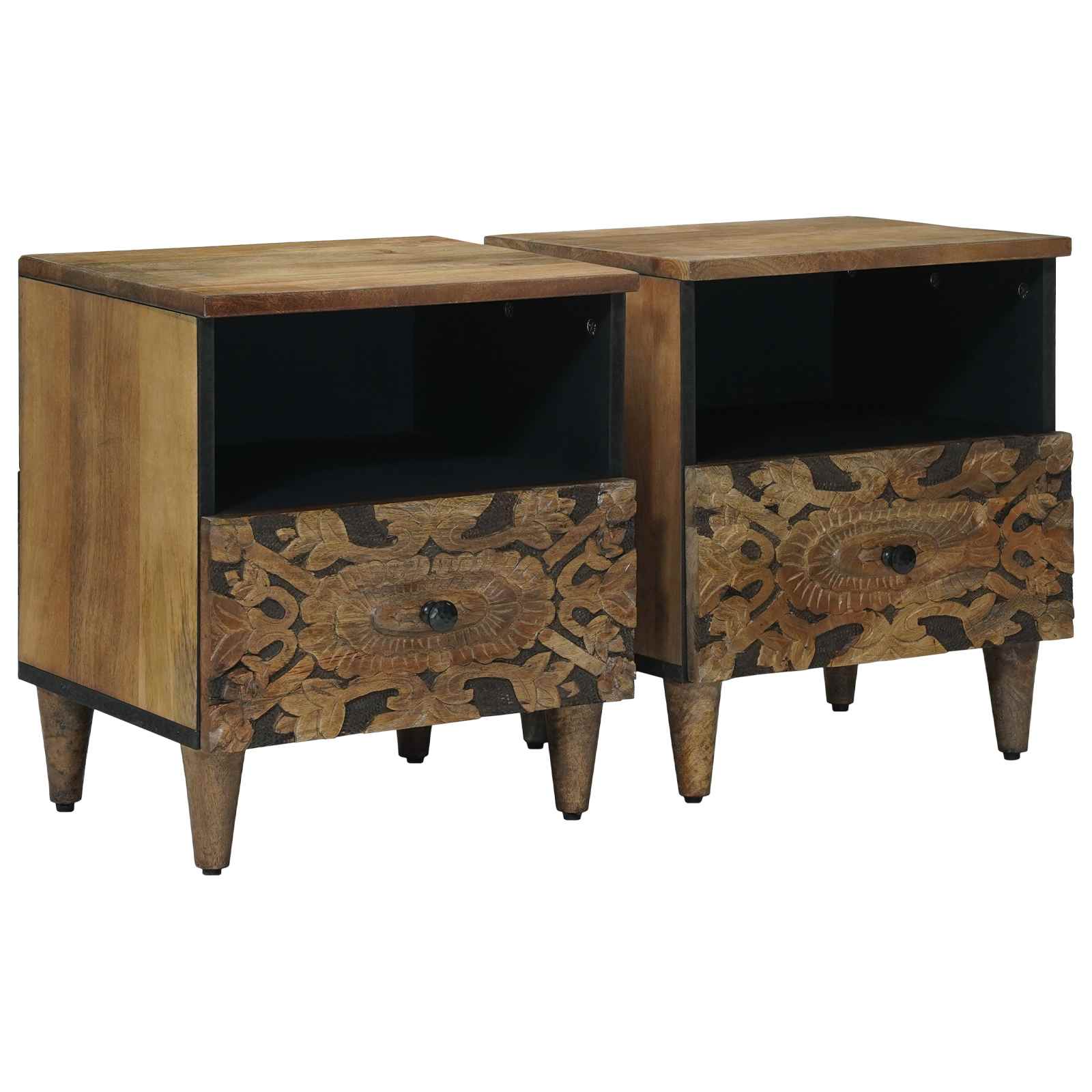Bettkasten Braun 40 x 33 x 46 cm Massivholz Mango