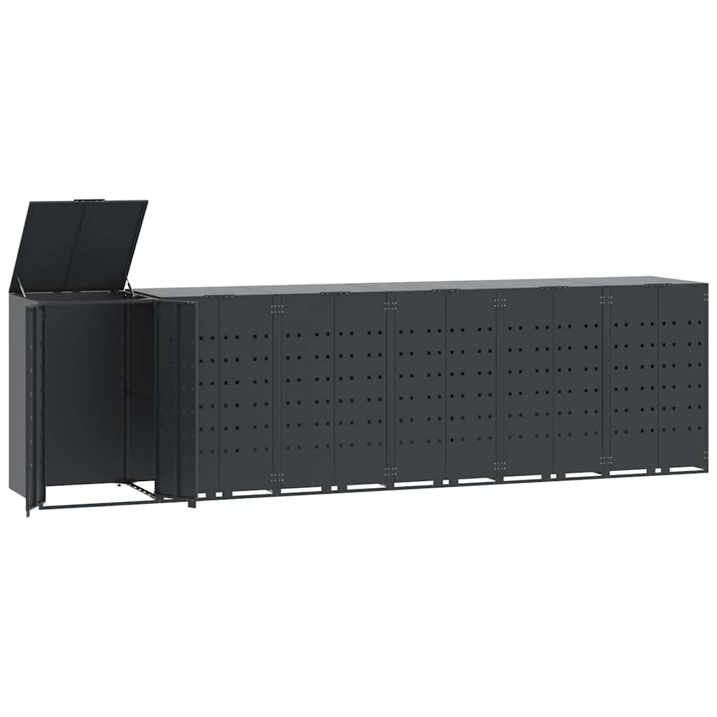 Mülltonnenbox für 2 Tonnen Schwarz 138x79x117 cm Stahl