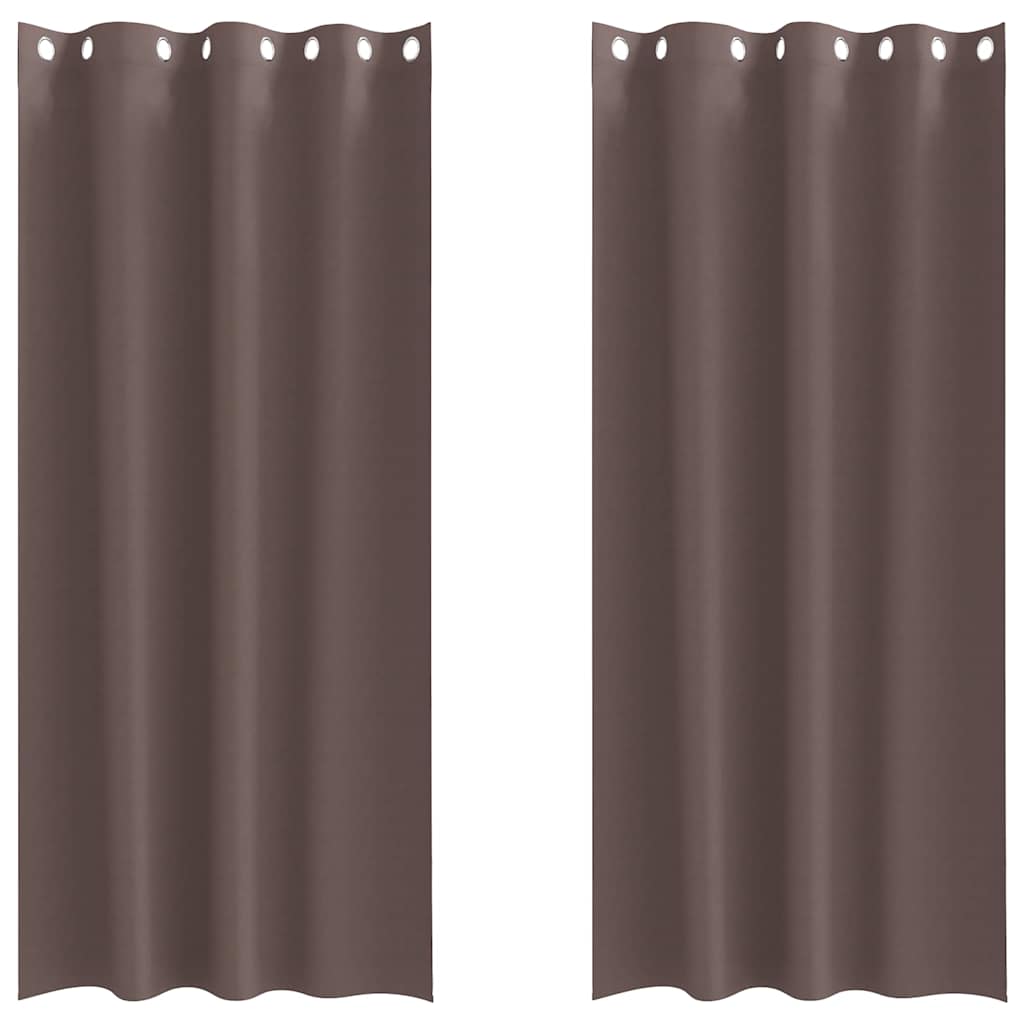 Verdunkelungs-Vorhänge mit Ringen 2 pcs Beige 140 x 140 cm