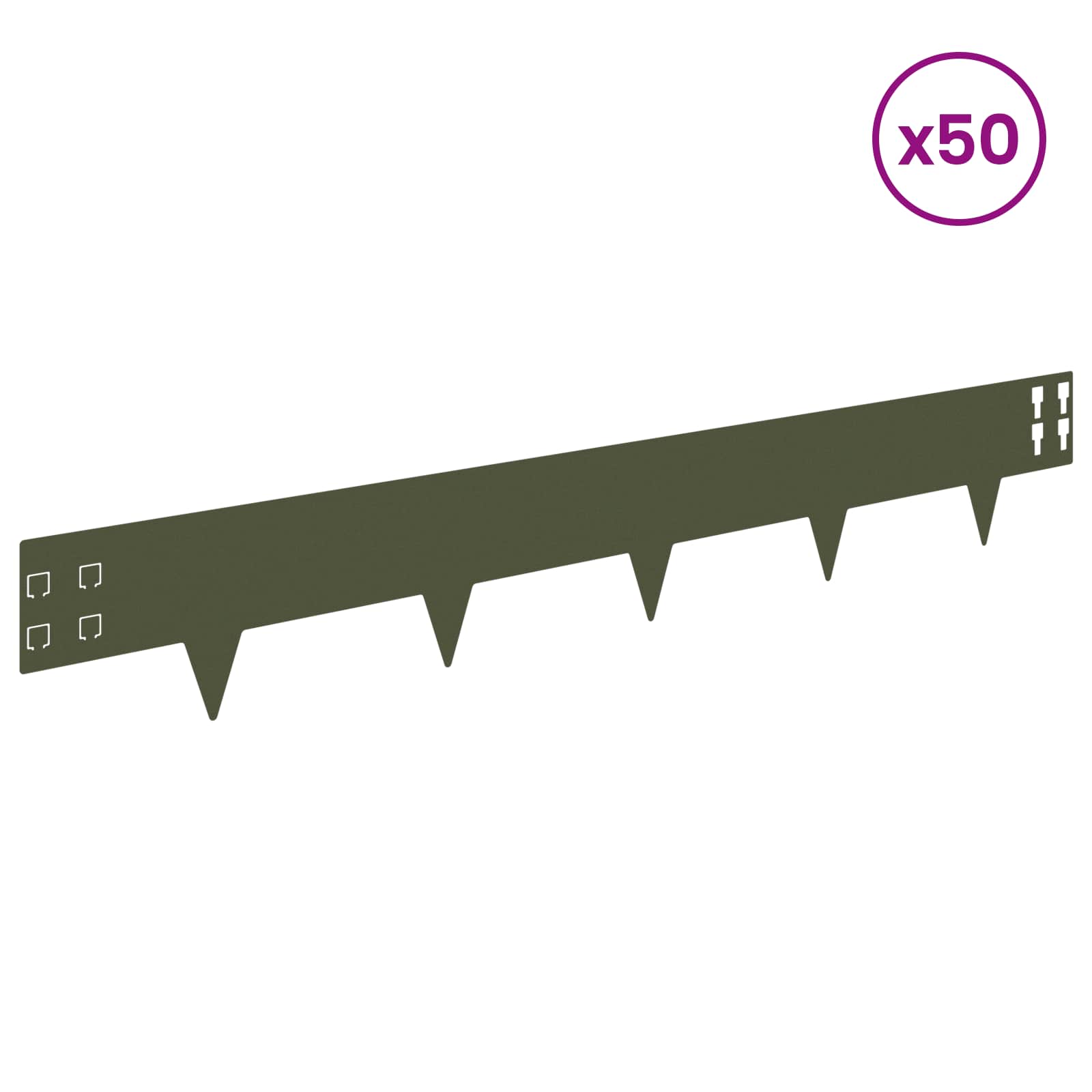 Raseneinfassung 10 pcs 100 x 12 cm Stahl Schwarz