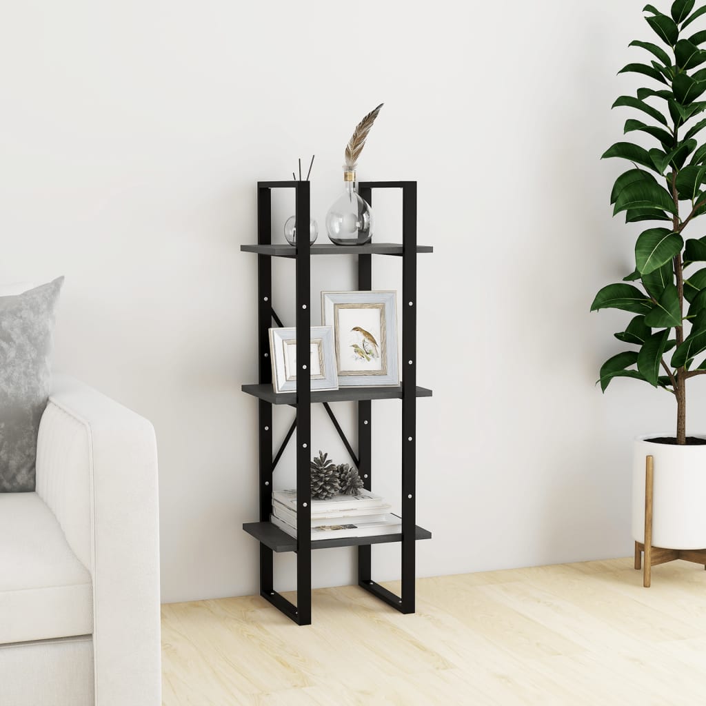 Bücherregal 3 Fächer Weiß 40x30x105 cm Holzwerkstoff