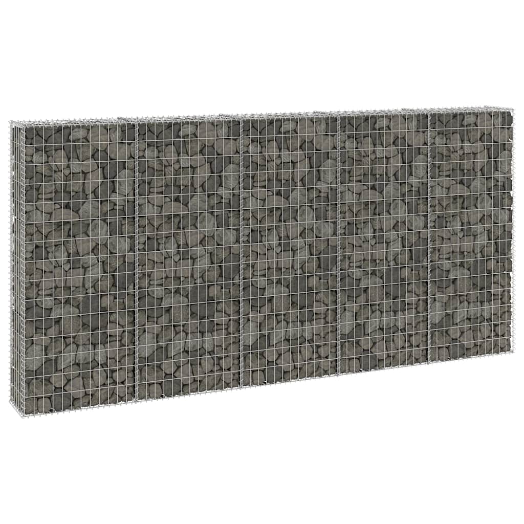 Gabionenwand mit Abdeckung Verzinkter Stahl 60x30x100 cm